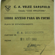C.A. VELEZ SARFIELD J. AMALFI 1983 LIBRE ACCESO AL ESTACIONAMIENTO INDEPENDIENTE VS VELEZ