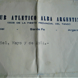 FUTBOL 1981 CARTA INVITANDO A CENA EN EL CLUB ATLÉTICO ALBA MACIEL SANTA FE FIESTA PROVINCIAL DEL TANGO