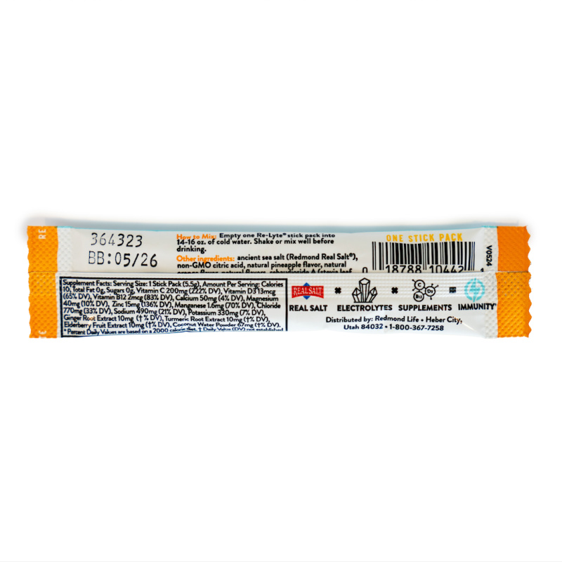 Re-Lyte Immunity Electrolyte Powder Sample Stick Pack