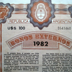 1982 BONO EXTERNO EN DOLARES CON UN CUPON
