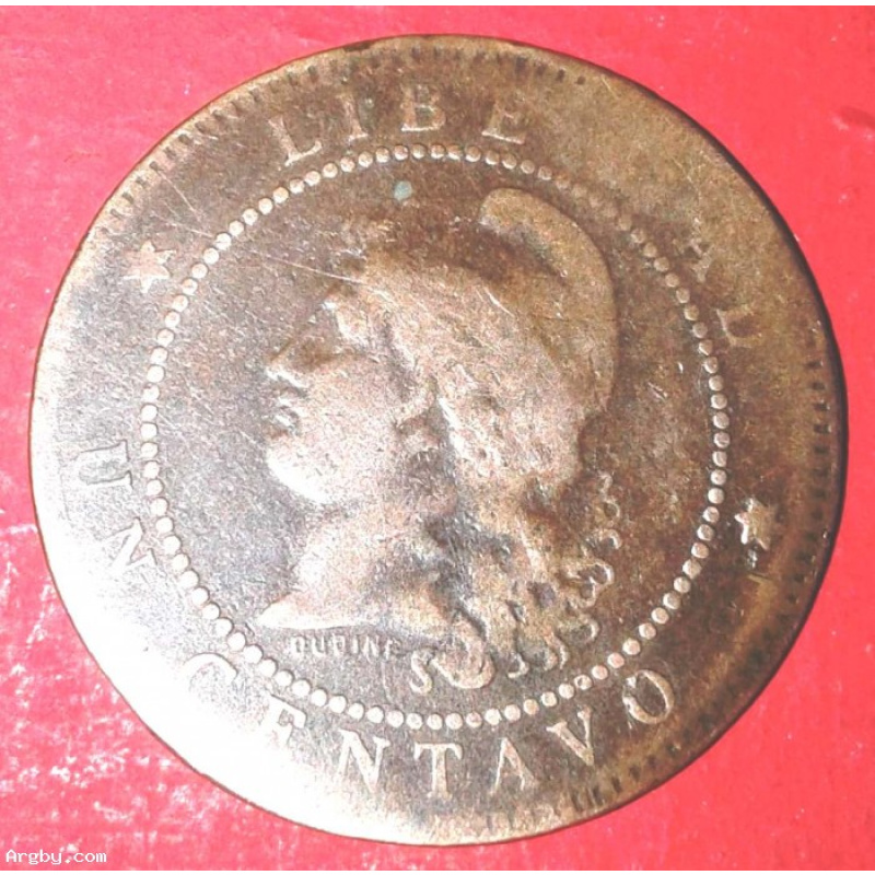 1884 COBRE DE UN CENTAVO ARGENTINA