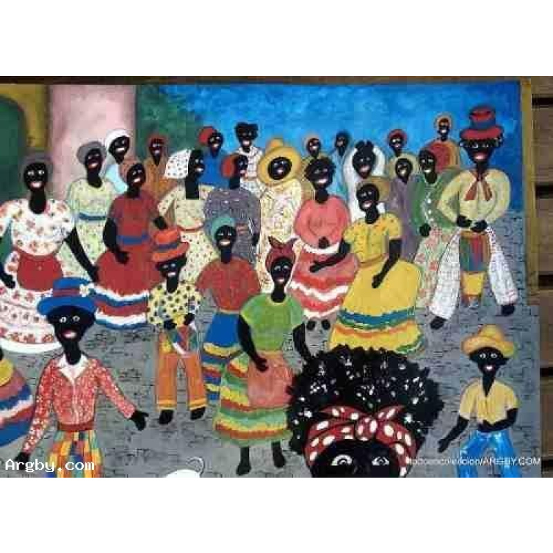 acrilico sobre cartón de 70 x 50 cm el candombe de los negros