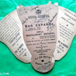 ABANICO ANTIGUO PUBLICITARIO EN CARTON CON IMAGENES