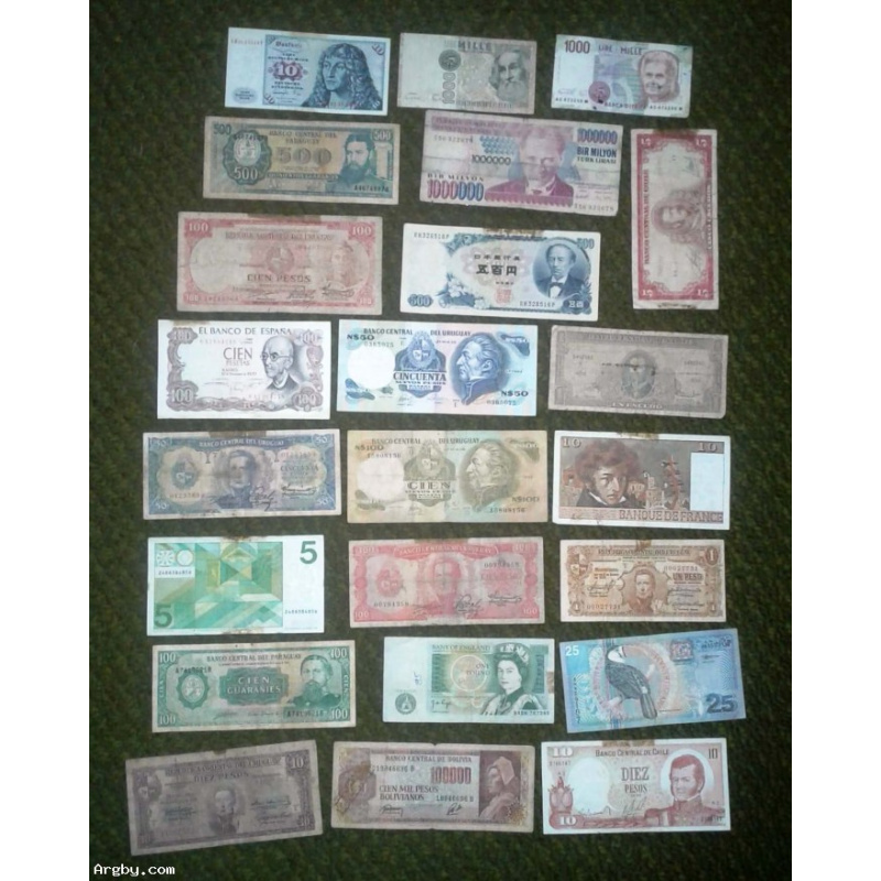 BILLETES ANTIGUOS de coleccion argentinos y extranjeros