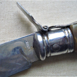 NAVAJA ASTA Y ACERO INOXIDABLE TIPO ESPAÃ‘OLA MUY BUEN ESTADO 21 CM HOJA 9,5 CM