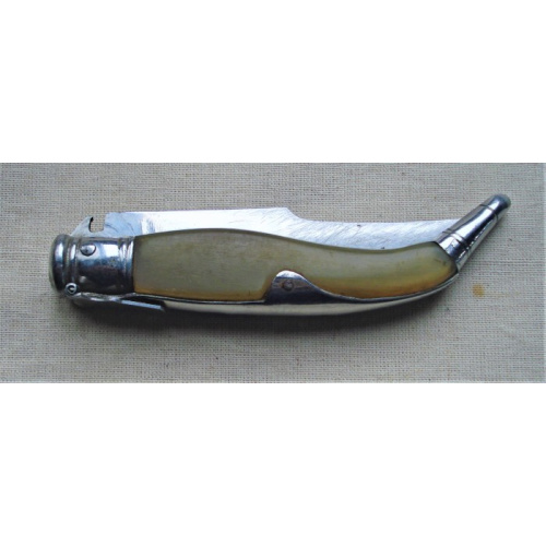 NAVAJA ASTA Y ACERO INOXIDABLE TIPO ESPAÑOLA MUY BUEN ESTADO 21 CM HOJA 9,5 CM