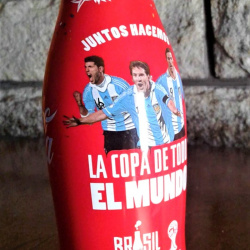 BOTELLA DE COCA COLA ALUMINIO COPA DEL MUNDO BRASIL