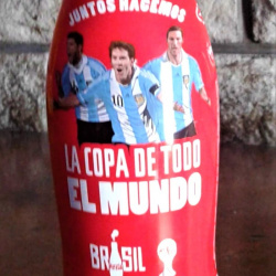 BOTELLA DE COCA COLA ALUMINIO COPA DEL MUNDO BRASIL